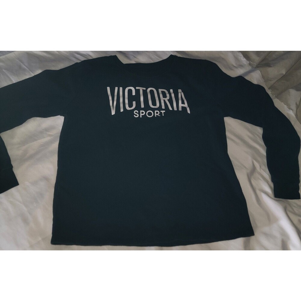 Victorias Secret Sport VS Womens Small Crewneck Sweatshirt Black & White Relaxed